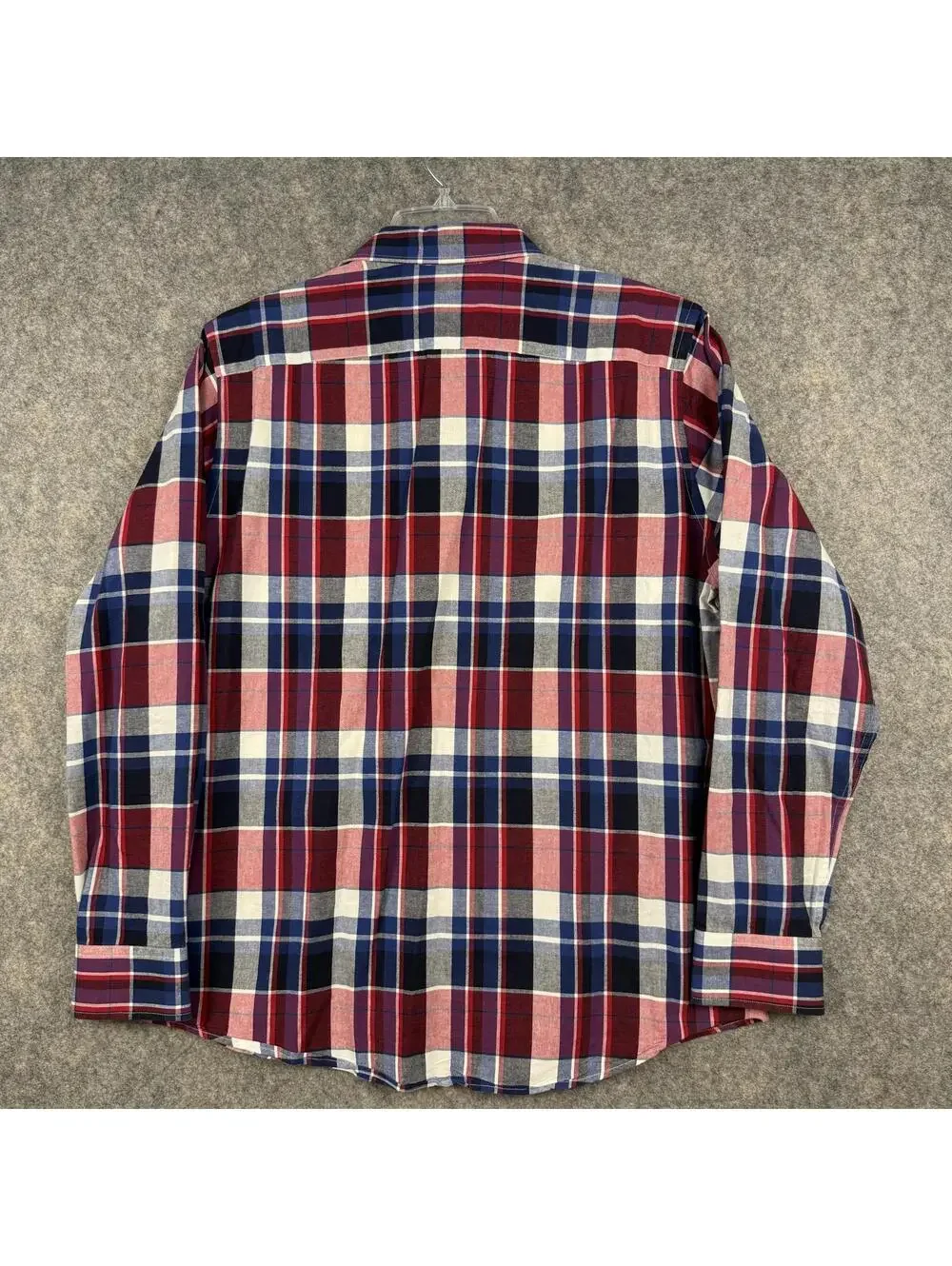 Banana Republic Long Sleeve Button Front Shirt Red Blue Black White Plaid Large